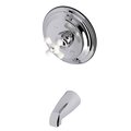 Kingston Brass Tub and Shower Faucet, Polished Chrome, Wall Mount KB3631PXTO